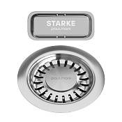 Paulmark Комплект фурнитуры для выпуска кухонных моек, цвет: брашированная сталь PM6024-BS