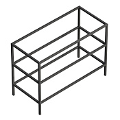 Cezares Cadro Консоль под раковину напольная 100х46х73h см, двухъярусная, цвет: черный матовый CADRO-100/46/73-2C-PIA-MET-ST