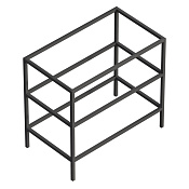 Cezares Cadro Консоль под раковину напольная 80х46х73h см, двухъярусная, цвет: черный матовый CADRO-80/46/73-2C-PIA-MET-ST