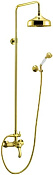 Cezares Lira Душевая стойка: смеситель, ручной душ, верхний душ, шланг 150 см, цвет: золото LIRA-C-CD-03