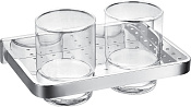 Cezares Maxima Стакан с держателем двойной, подвесной, стекло, цвет: хром CZR-F-8920A