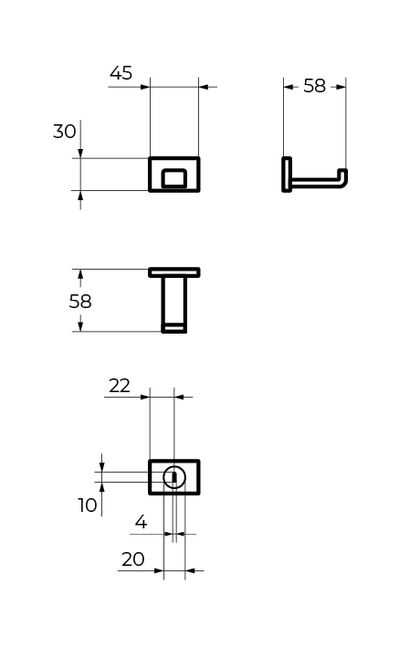 Cezares Maxima Крючок для полотенец подвесной, цвет: хром CZR-F-8922