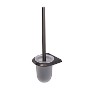 Cezares Liner Ершик для унитаза подвесной, колба из матового стекла, цвет: оружейная сталь LINER-TBS-V-GM