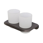 Cezares Liner Стакан с держателем двойной, подвесной, матовое стекло, цвет: оружейная сталь LINER-TUMDS-GM