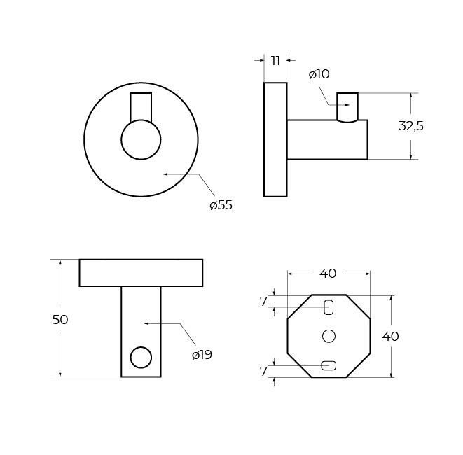 Cezares Relax Крючок для полотенец подвесной, цвет: хром RELAX-HK-01
