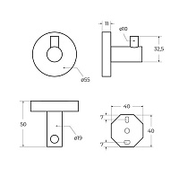 Cezares Relax Крючок для полотенец подвесной, цвет: хром RELAX-HK-01
