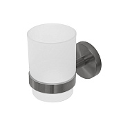 Cezares Relax Стакан с держателем, подвесной, матовое стекло, цвет: оружейная сталь RELAX-TUMS-GM