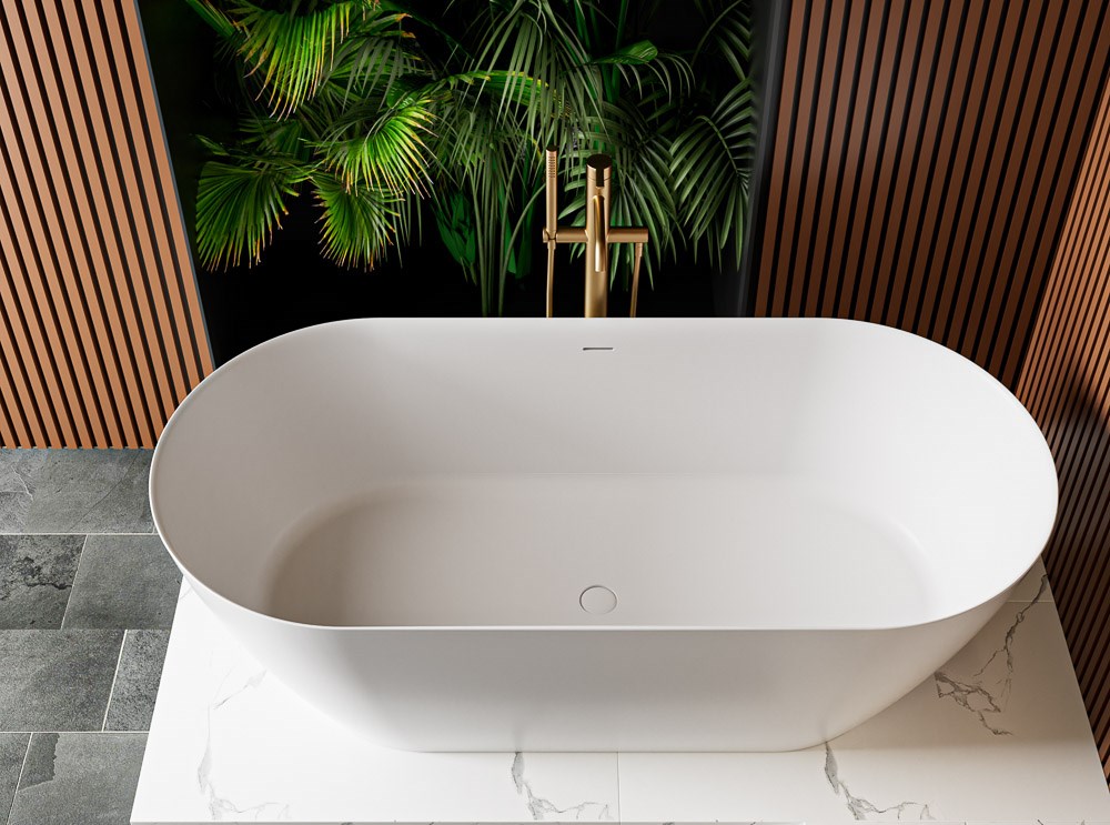 Cezares Relax Ванна из Solid Surface отдельностоящая 150x75 см, с щель. перел., цвет: белый матовый CZR-RELAX-150-75-57-SSB