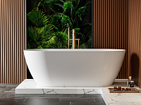 Cezares Relax Ванна из Solid Surface отдельностоящая 150x75 см, с щель. перел., цвет: белый матовый CZR-RELAX-150-75-57-SSB