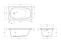 Cezares Eco Ванна акриловая встраиваемая 120x70 см, цвет: белый глянцевый ECO-120-70-40-W37