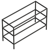 Cezares Cadro Консоль под раковину напольная 120х46х73h см, двухъярусная, цвет: черный матовый CADRO-120/46/73-2C-PIA-MET-ST