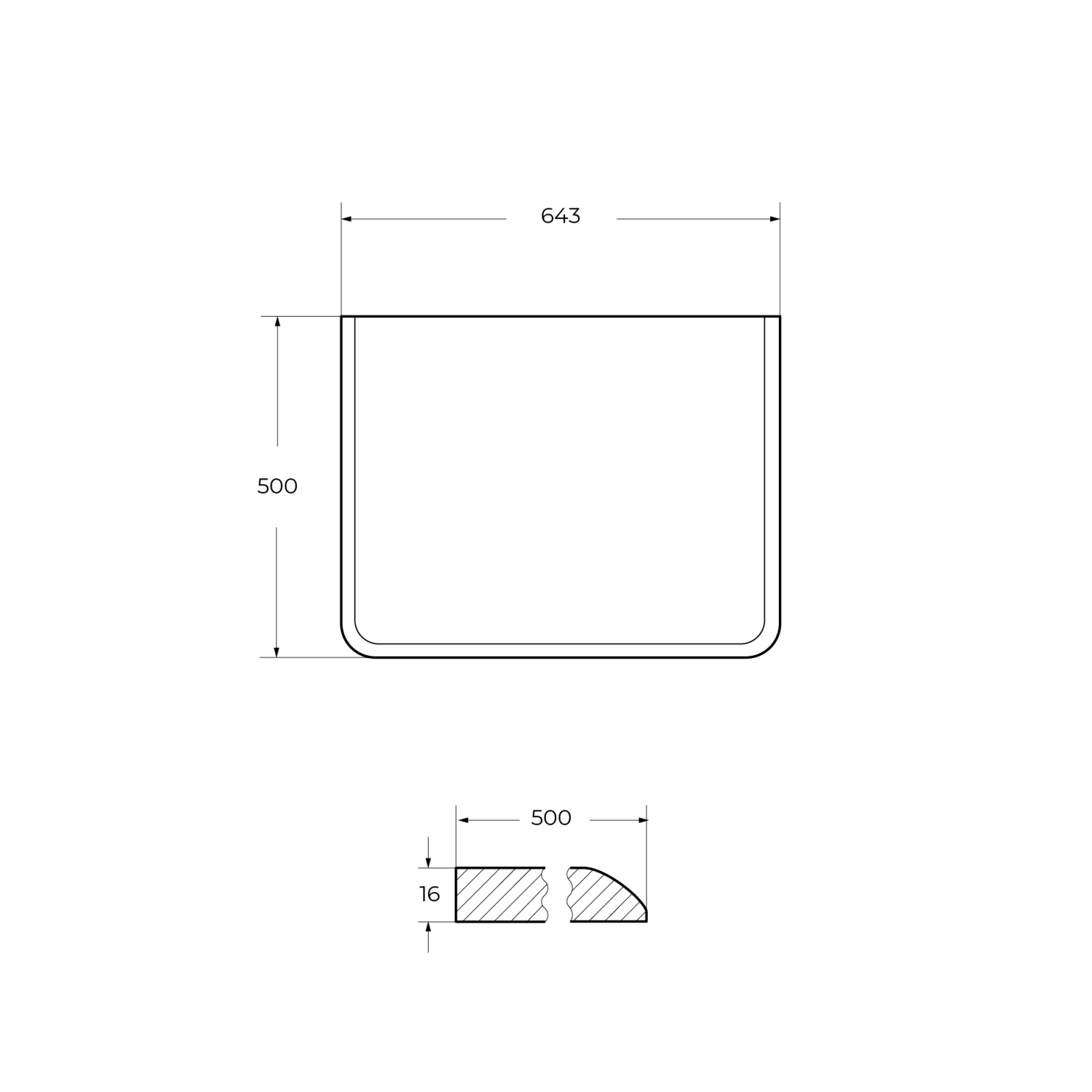 Cezares Idra Столешница под раковину 64x50 см, МДФ, цвет: cotone 55826