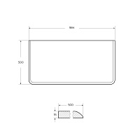 Cezares Idra Столешница под раковину 98x50 см, МДФ, цвет: cotone 55832