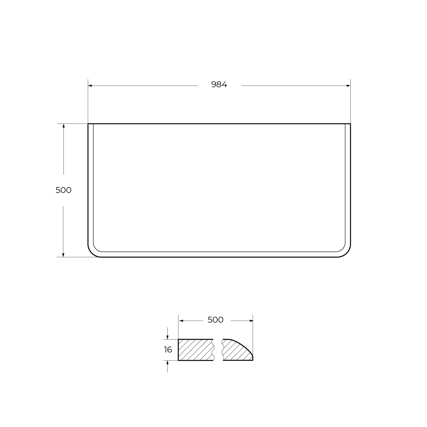 Cezares Idra Столешница под раковину 98x50 см, МДФ, цвет: noce 55835