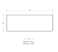 Cezares Idra Столешница под раковину 144x50 см, МДФ, цвет: noce 55841