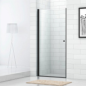 Cezares Eco Душевая дверь распашная 80,5x190h см, прозрачное стекло 6 мм, цвет: черный матовый ECO-O-B-1-80-C-NERO