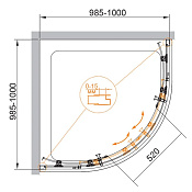 Cezares Eco Душевой уголок 100x100x190h см, прозрачное стекло 6 мм, цвет: черный матовый ECO-O-R-2-100-C-NERO