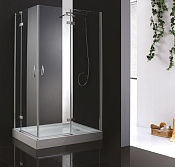 Cezares Bergamo Душевой уголок правый 120x100x195h см, прозрачное стекло 6 мм, цвет: хром BERGAMO-W-AH-2-120/100-C-Cr-R