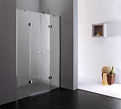 Cezares Verona Душевая дверь распашная 235,4x195h см, рифленое стекло 6 мм, цвет: хром VERONA-W-B-22-240-P-Cr