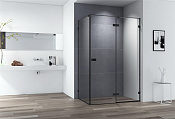 Cezares Bellagio Душевой уголок 98x80,5x196,8h см, прозрачное стекло 8 мм, цвет: черный матовый BELLAGIO-AH-1-100/80-C-NERO