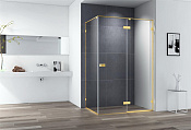 Cezares Bellagio Душевой уголок 118x100,5x196,8h см, прозрачное стекло 8 мм, цвет: брашир. золото BELLAGIO-AH-1-120/100-C-BORO