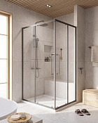 Cezares Relax 304 Душевой уголок 120x90x200h см, прозрачное стекло 8 мм, цвет: оружейная сталь RELAX-304-AH-2-120/90-C-GM