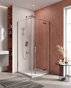 Cezares Liner Душевой уголок правый 90x90x195h см, прозрачное стекло 6 мм, цвет: хром LINER-A-1-90-C-Cr-R