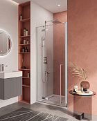 Cezares Liner Душевая дверь распашная левая 100,5x195h см, прозрачное стекло 6 мм, цвет: хром LINER-B-12-100-C-Cr-L