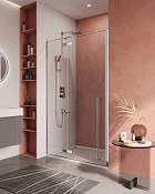 Cezares Liner Душевая дверь распашная левая 120,5x195h см, прозрачное стекло 6 мм, цвет: хром LINER-B-12-120-C-Cr-L