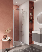 Cezares Liner Душевая дверь распашная правая 90,5x195h см, прозрачное стекло 6 мм, цвет: хром LINER-B-12-90-C-Cr-R