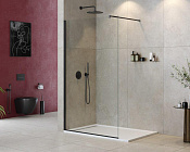 Cezares Liberta Душевая перегородка 105x195h см, прозрачное стекло 8 мм, цвет: черный матовый LIBERTA-L-1-105-120-C-NERO