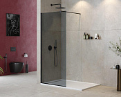 Cezares Liberta Душевая перегородка 80x195h см, тонированное стекло 8 мм, цвет: черный матовый LIBERTA-L-1-80-120-GR-NERO