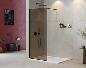 Cezares Liberta Душевая перегородка 90x195h см, тонированное стекло 8 мм, цвет: черный матовый LIBERTA-L-1-90-120-BR-NERO