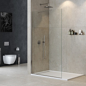 Cezares Liberta Душевая перегородка 115x195h см, прозрачное стекло 8 мм, цвет: хром LIBERTA-L-1-TB-115-C-Cr
