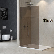 Cezares Liberta Душевая перегородка 120x195h см, тонированное стекло 8 мм, цвет: хром LIBERTA-L-1-TB-120-BR-Cr