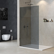 Cezares Liberta Душевая перегородка 120x195h см, тонированное стекло 8 мм, цвет: хром LIBERTA-L-1-TB-120-GR-Cr