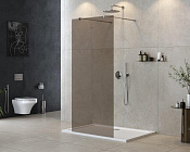 Cezares Liberta Душевая перегородка 100x195h см, тонированное стекло 8 мм, цвет: хром LIBERTA-L-2-100-BR-Cr