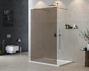 Cezares Liberta Душевая перегородка 120x195h см, тонированное стекло 8 мм, цвет: хром LIBERTA-L-2-120-BR-Cr