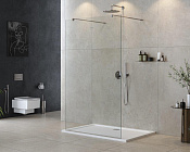 Cezares Liberta Душевая перегородка 125x195h см, прозрачное стекло 8 мм, цвет: хром LIBERTA-L-2-125-C-Cr