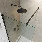 Cezares Liberta Душевая перегородка 80x195h см, прозрачное стекло 8 мм, цвет: черный матовый LIBERTA-L-2-80-120-C-NERO