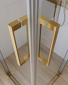 Cezares Slider Душевой уголок 100-110x100-110x195h см, прозрачное стекло 8 мм, цвет: браш. золото SLIDER-A-2-100/110-C-BORO