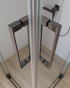 Cezares Slider Душевой уголок 100-110x100-110x195h см, прозрачное стекло 8 мм, цвет: оружейная сталь SLIDER-A-2-100/110-C-GM