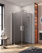 Cezares Slider Душевой уголок 100-110x100-110x195h см, тонированное стекло 8 мм, цвет: хром SLIDER-A-2-100/110-GRIGIO-Cr