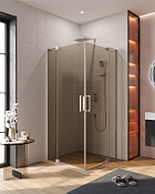 Cezares Slider Душевой уголок 90-100x90-100x195h см, тонированное стекло 8 мм, цвет: хром SLIDER-A-2-90/100-BR-Cr