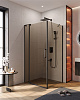 Cezares Slider Душевой уголок 100-110x100x195h см, тонированное стекло 8 мм, цвет: черный матовый SLIDER-AH-1-100-100/110-BR-NERO