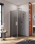 Cezares Slider Душевой уголок 80-90x100x195h см, тонированное стекло 8 мм, цвет: хром SLIDER-AH-1-100-80/90-GRIGIO-Cr
