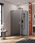 Cezares Slider Душевой уголок 100-110x90x195h см, тонированное стекло 8 мм, цвет: оружейная сталь SLIDER-AH-1-90-100/110-GRIGIO-GM