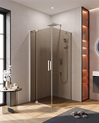 Cezares Slider Душевой уголок 70-80x90x195h см, тонированное стекло 8 мм, цвет: хром SLIDER-AH-1-90-70/80-BR-Cr