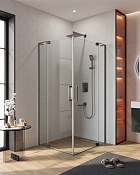 Cezares Slider Душевой уголок 70-80x90-100x195h см, прозрачное стекло 8 мм, цвет: оружейная сталь SLIDER-AH-2-70/80-90/100-C-GM