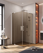 Cezares Slider Душевой уголок 80-90x100-110x195h см, тонированное стекло 8 мм, цвет: хром SLIDER-AH-2-80/90-100/110-BR-Cr